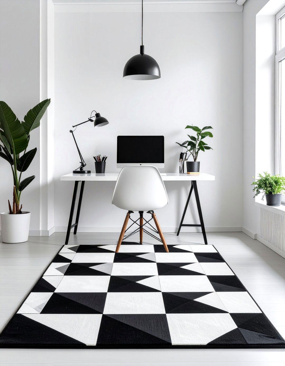 Statement Rug in a Work Office - 30 work office decor ideas