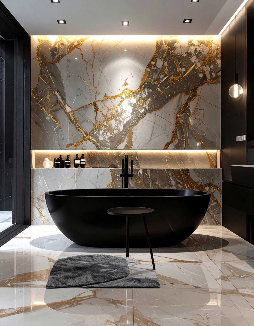 Statement Stone Bathroom - 30 bathroom remodel ideas 2023