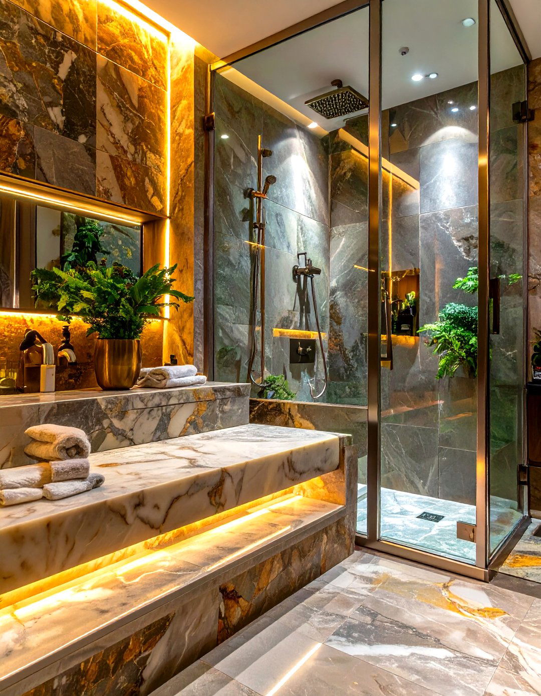 Steam Shower with Integrated Seating - 30 shower designs