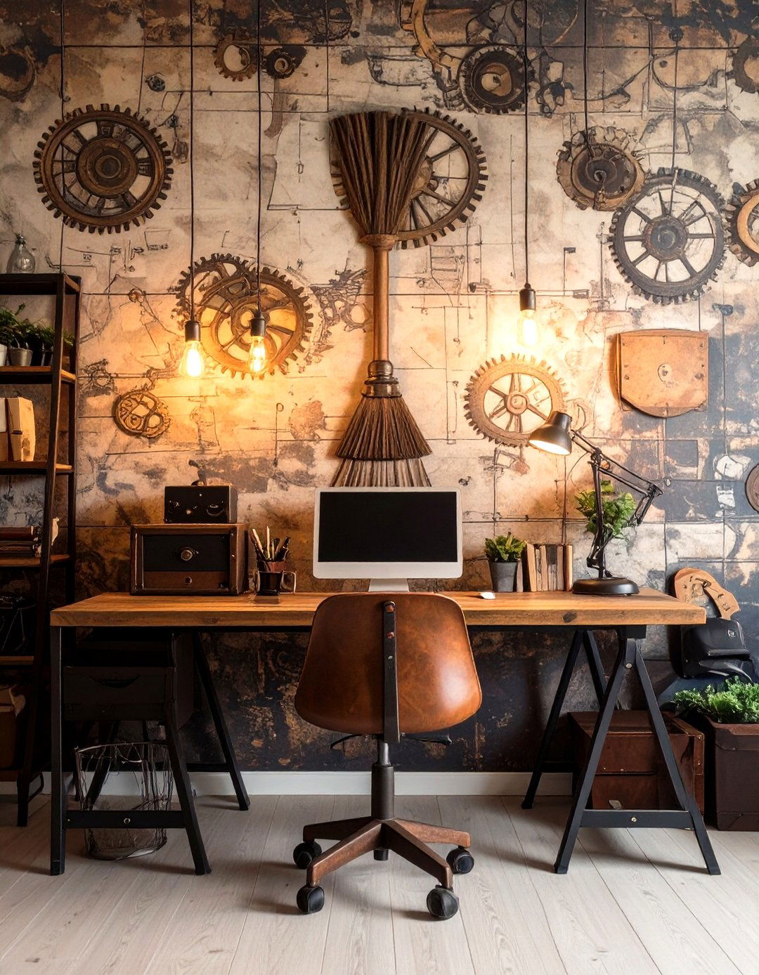 Steampunk Aviator Broom Wallpaper - 30 broom wallpaper ideas