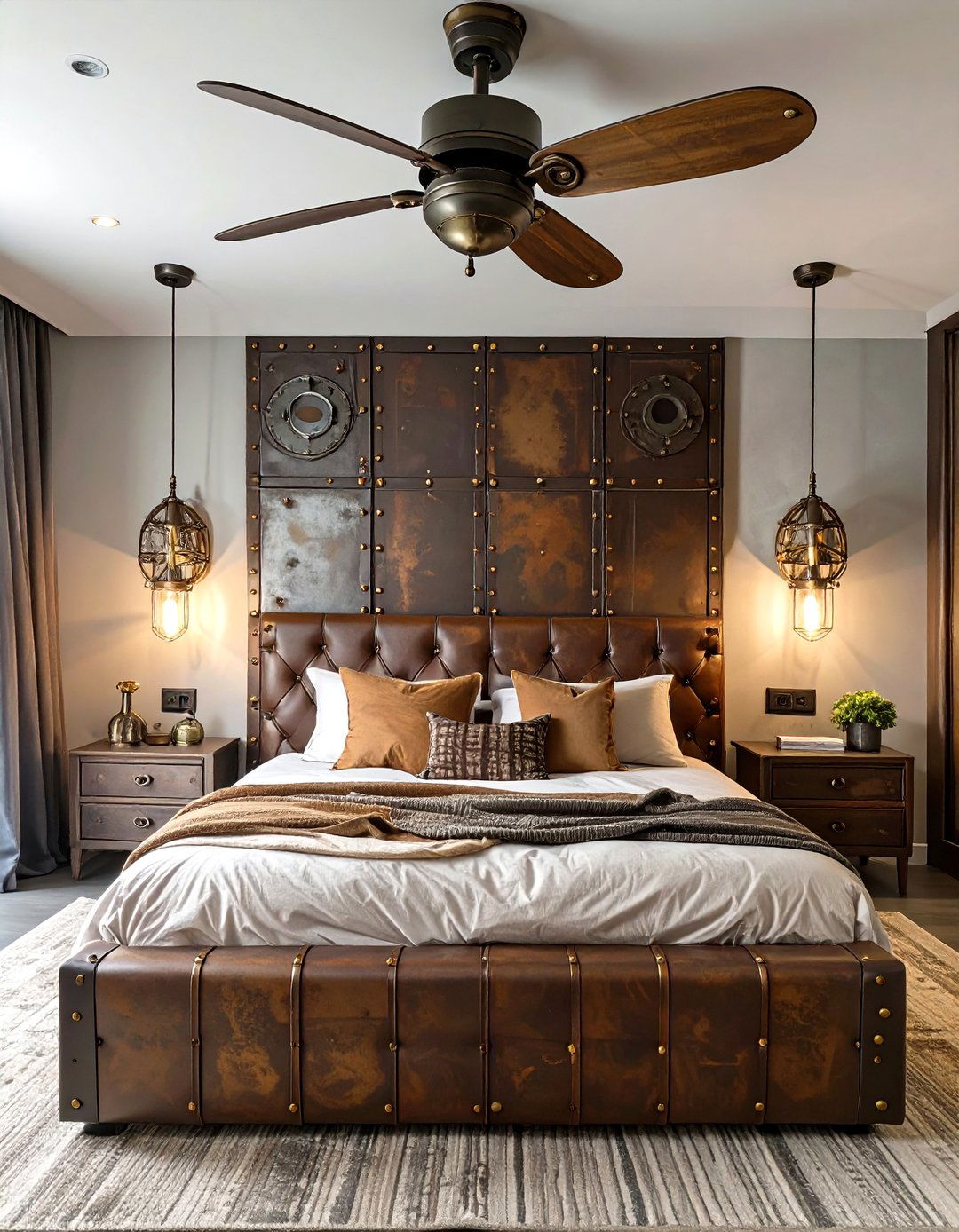 Steampunk Bedroom with an Aviator Inspired Theme - 30 steampunk interior design ideas