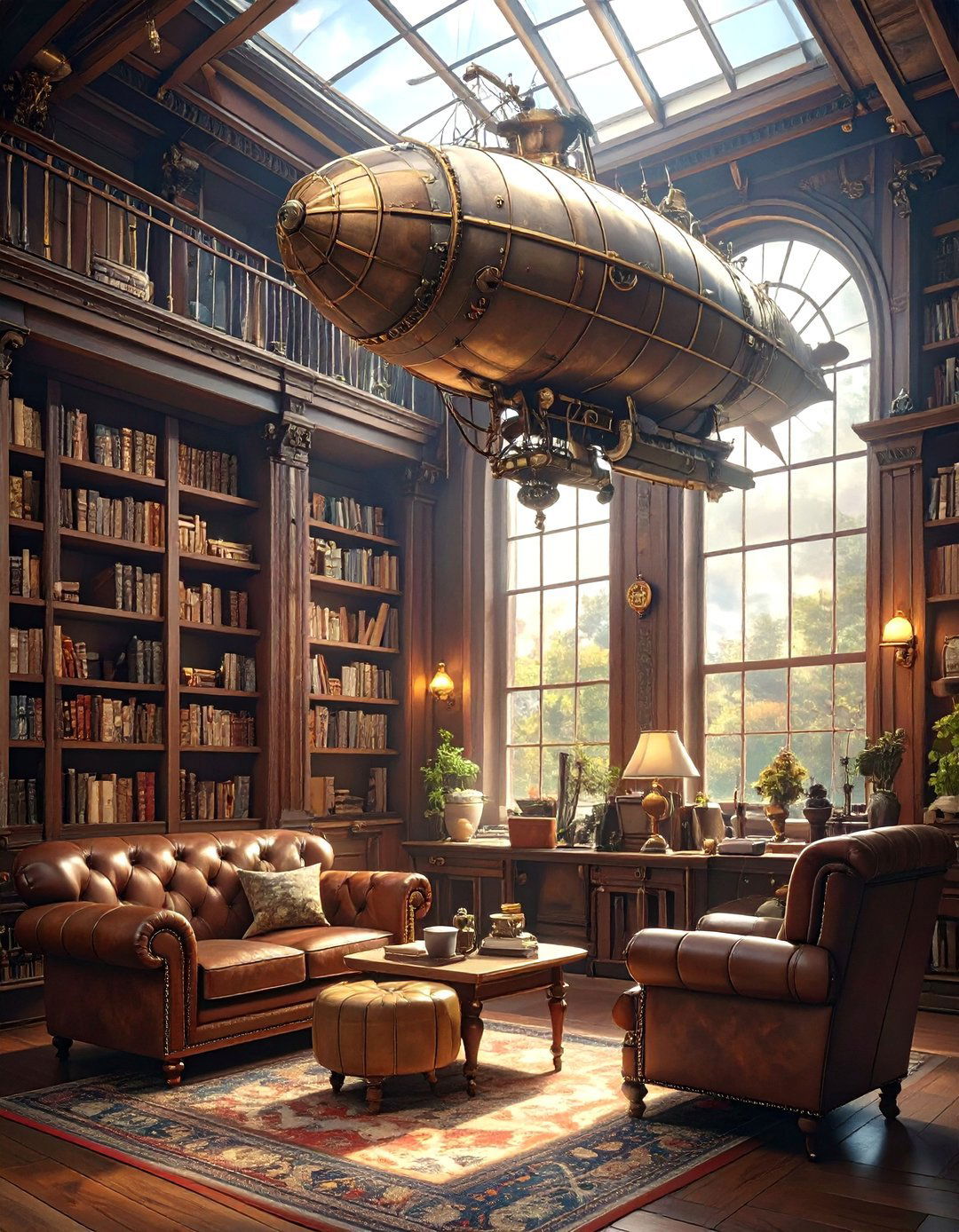 Steampunk Themed AI Creations - 30 ai wall art ideas