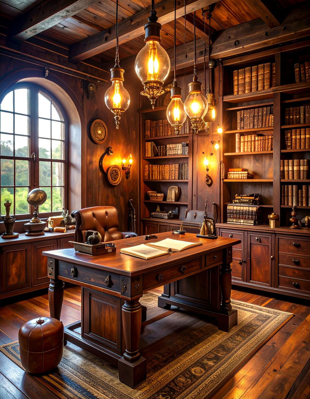 Steampunk Themed Study - 30 3d interior design ideas