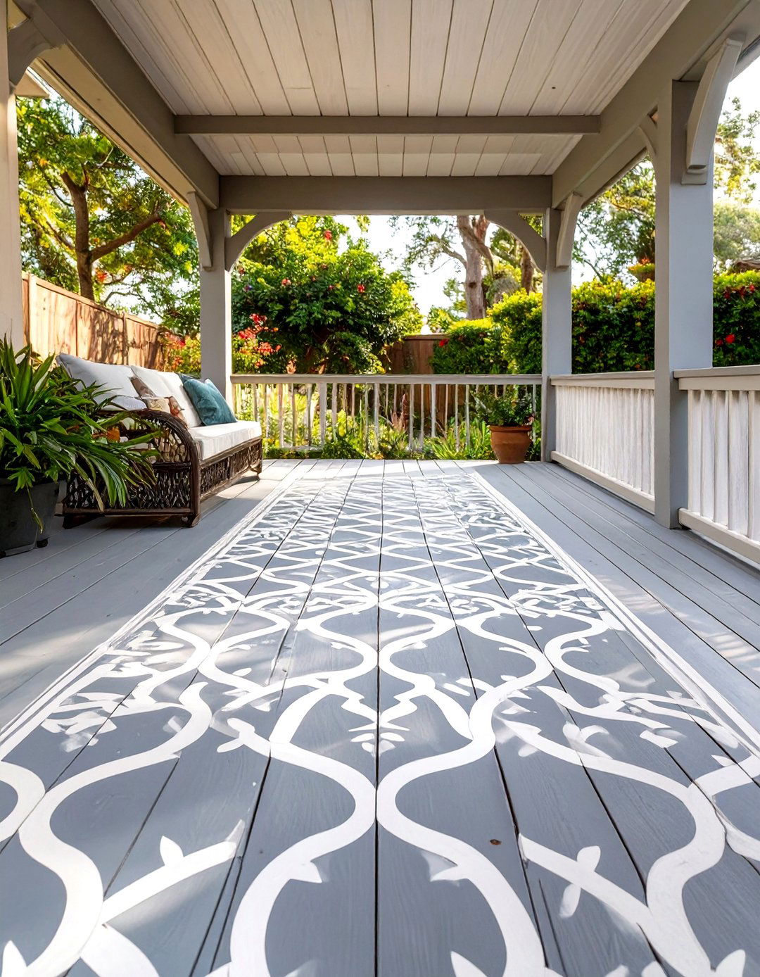 Stenciled Deck Paint Design - 30 deck paint ideas