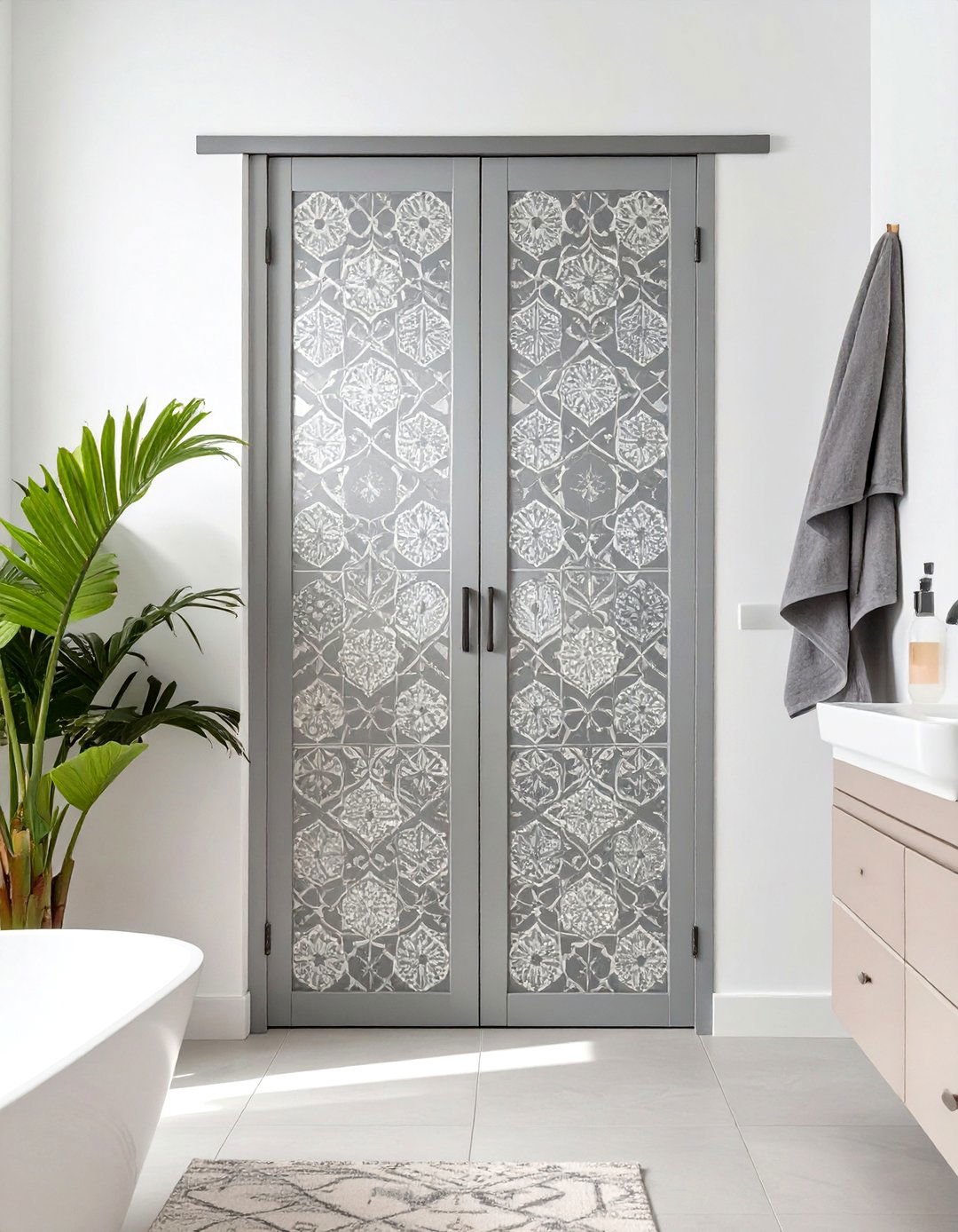 Stenciled Pattern Design - 30 diy closet door ideas