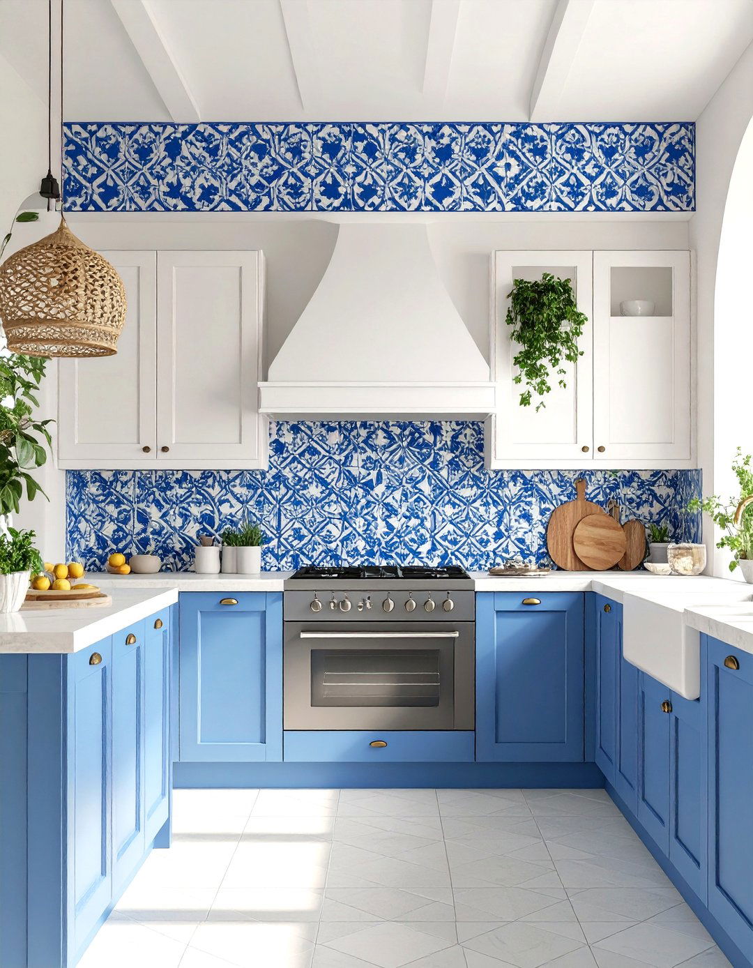 Stenciled Pattern for a Custom Look - 30 kitchen soffit ideas