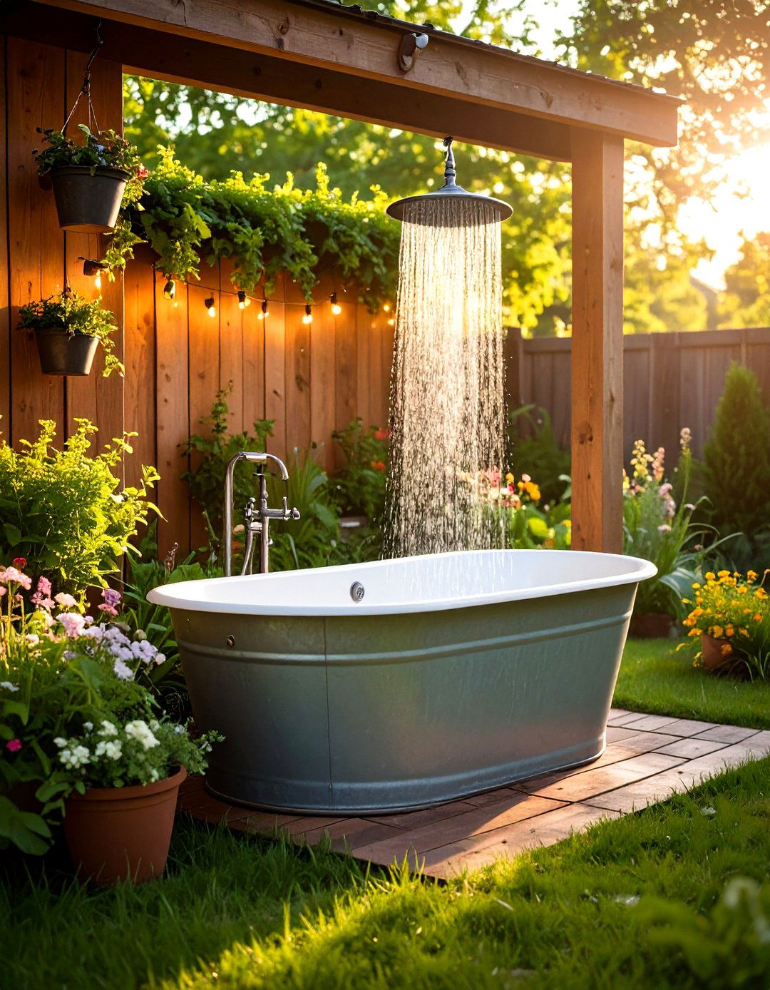Stock Tank Bathtub Outdoor Shower