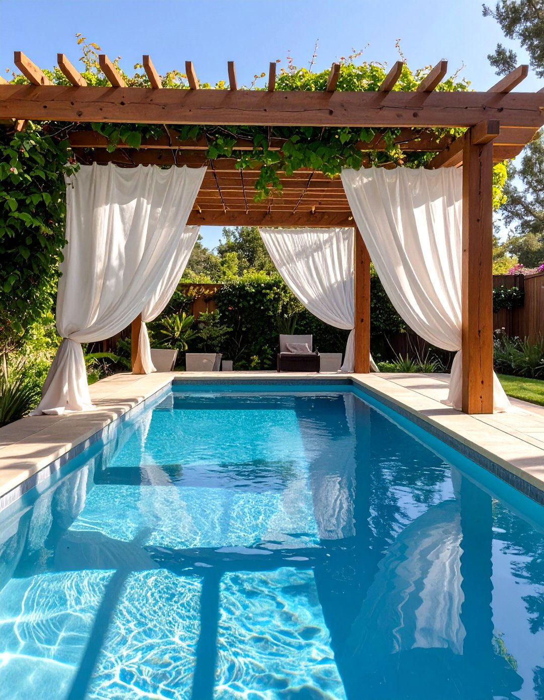 Stock Tank Pool with a Pergola - 30 backyard stock tank pool ideas
