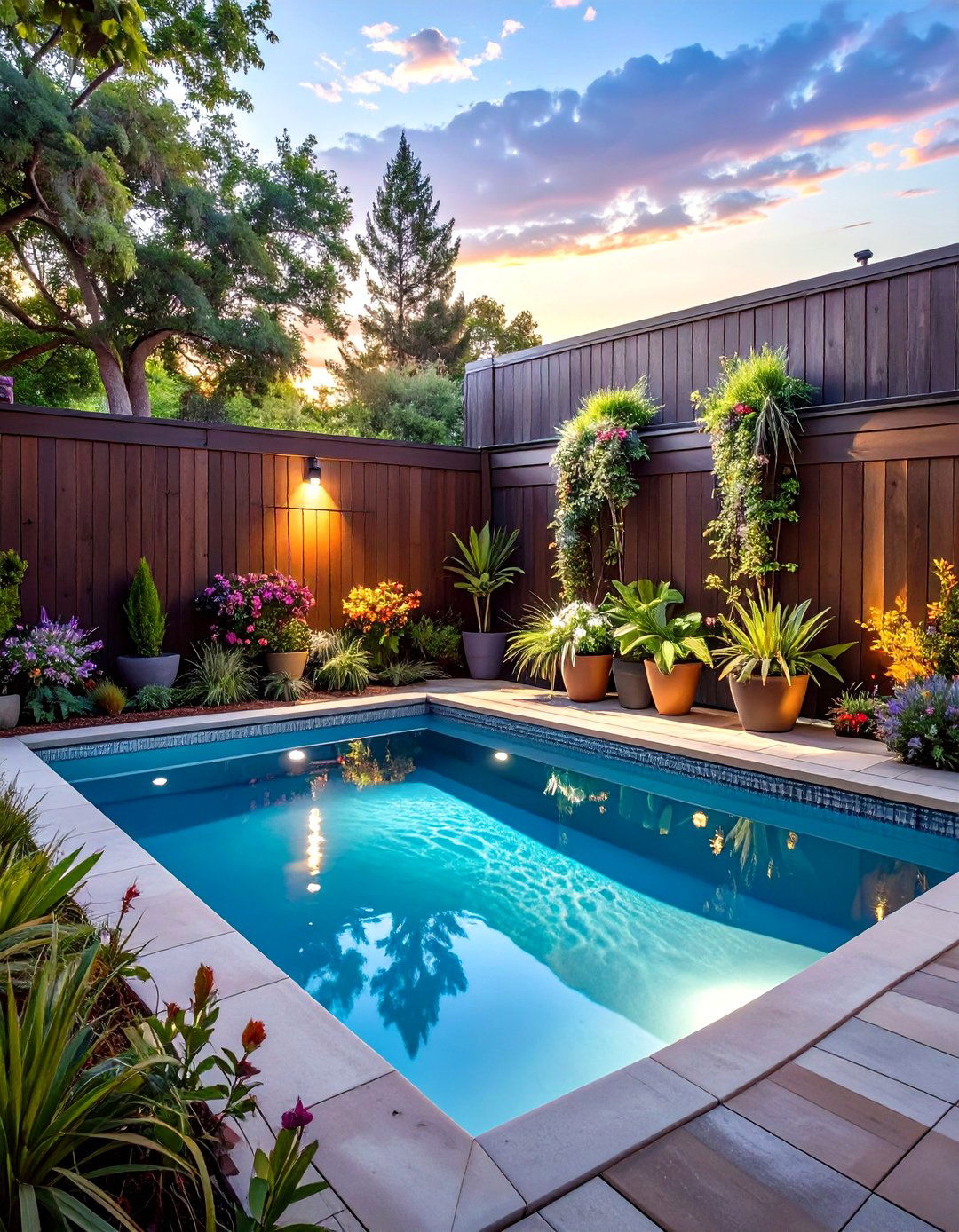 Stock Tank Pool with a Privacy Fence - 30 backyard stock tank pool ideas