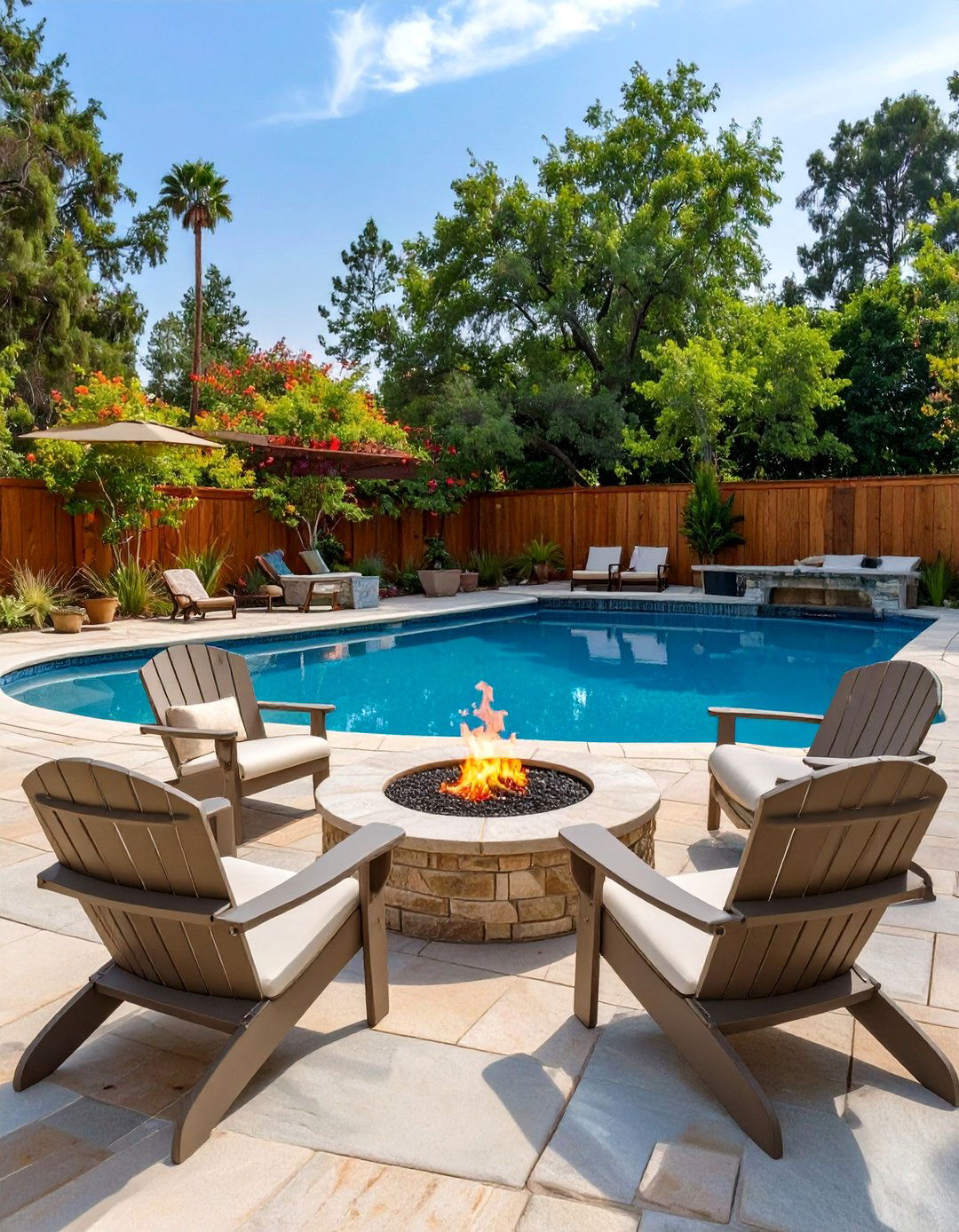 Stock Tank Pool with an Adjacent Fire Pit - 30 backyard stock tank pool ideas