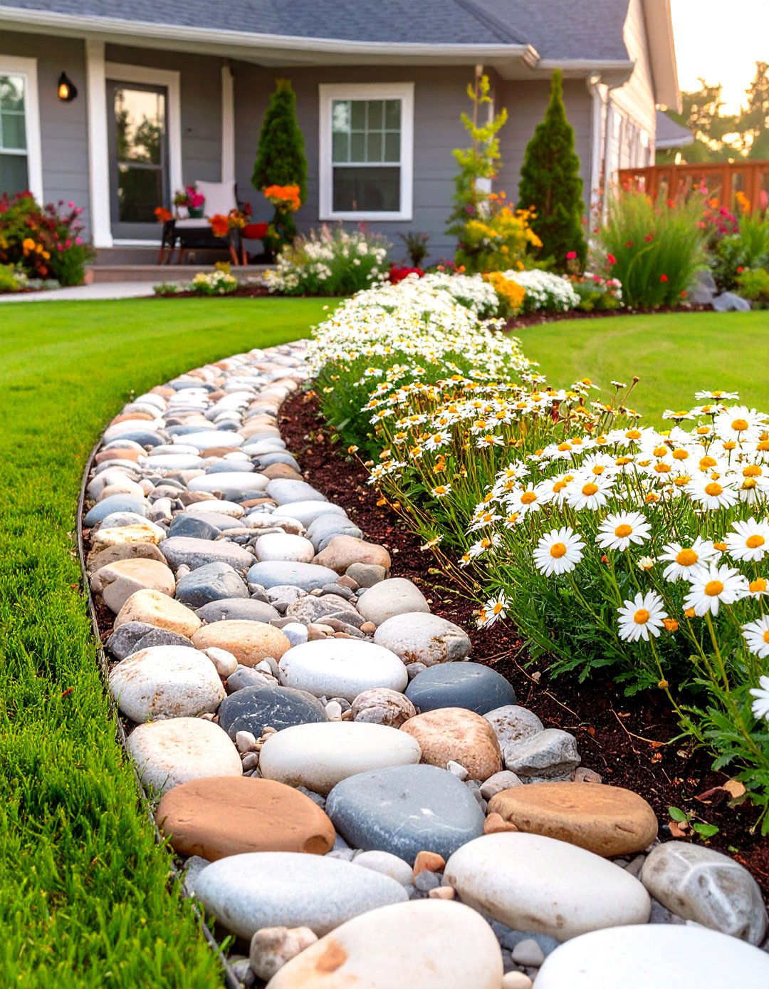 Stone Lined Garden Edging - 30 outdoor decor ideas