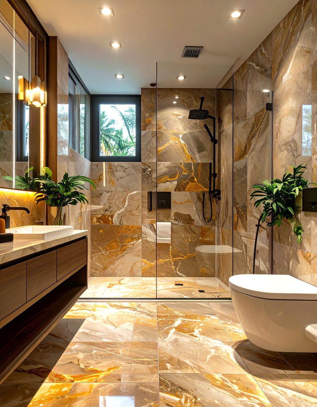 Stone Look Porcelain Tile Shower - 30 tub to shower conversion ideas