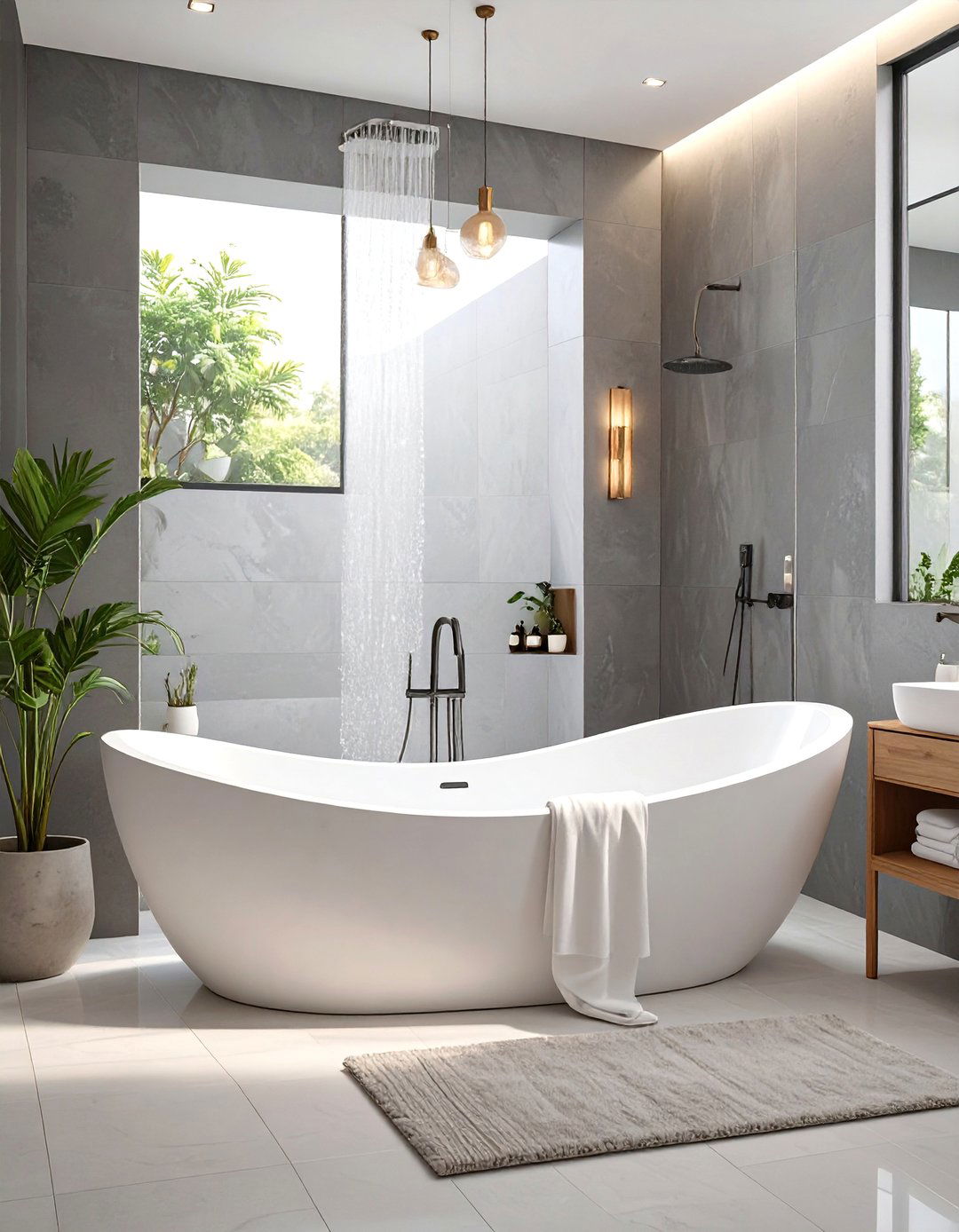 Stone Resin Shower Tub Combination - 30 shower tub designs