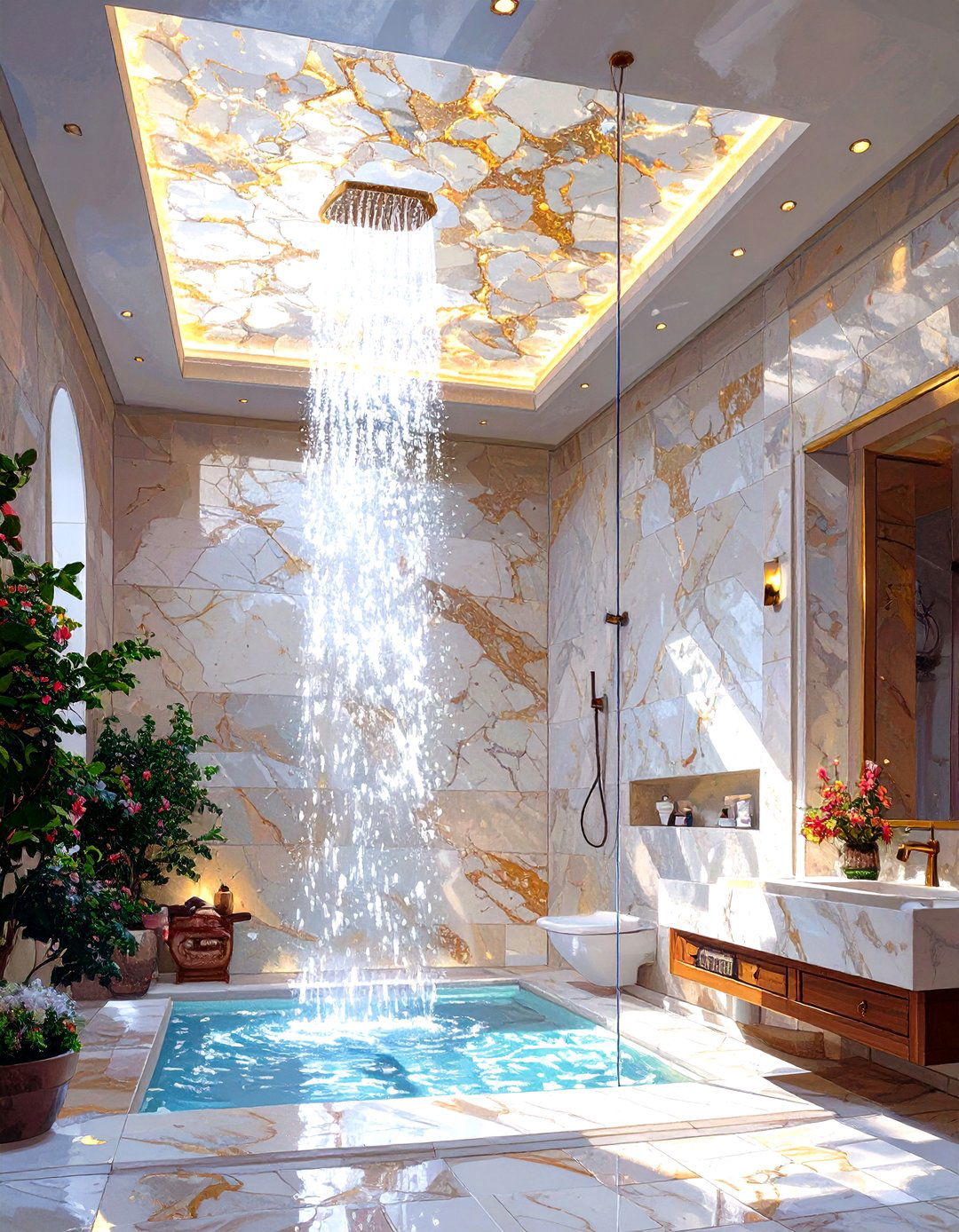 Stone Slab Shower Ceiling - 30 shower ceiling ideas