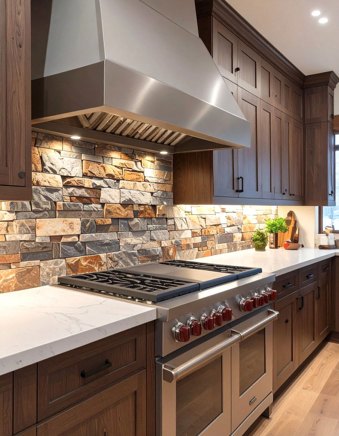 Stone Veneer Backsplash - 30 backsplash behind stove ideas