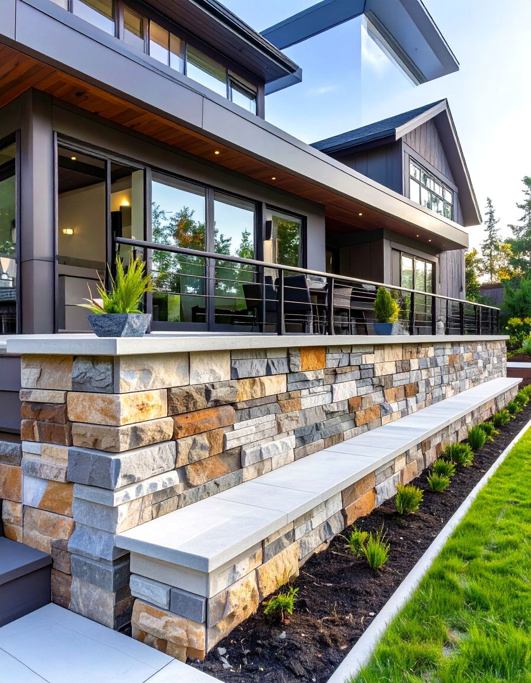 Stone Veneer Fascia - 30 deck fascia ideas