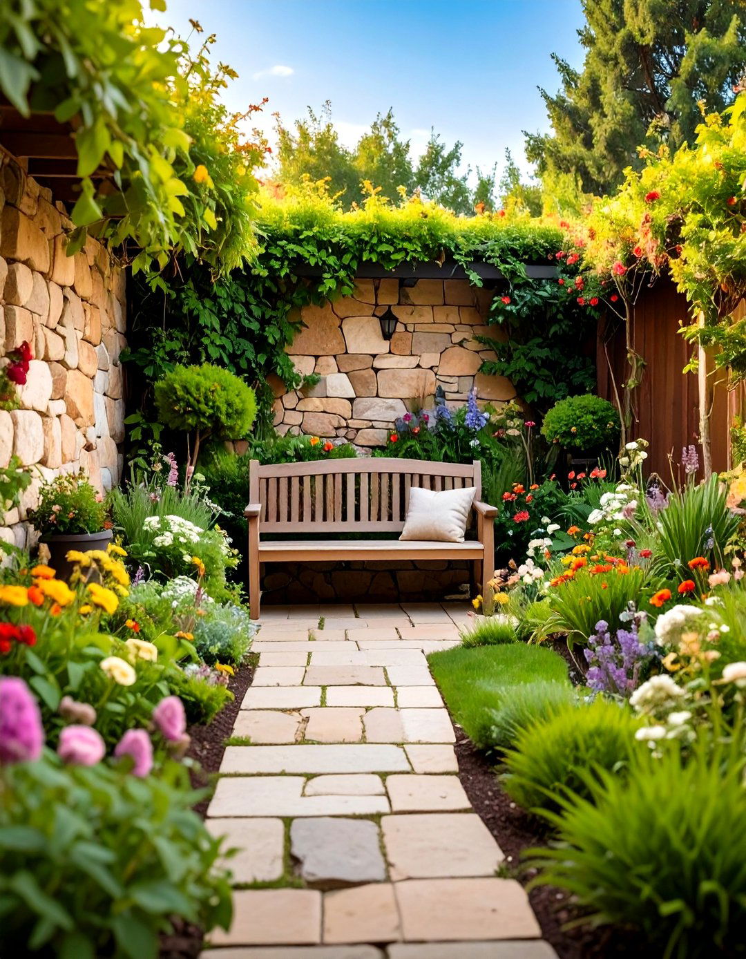Stone or Masonry Walls - 30 privacy ideas for backyard