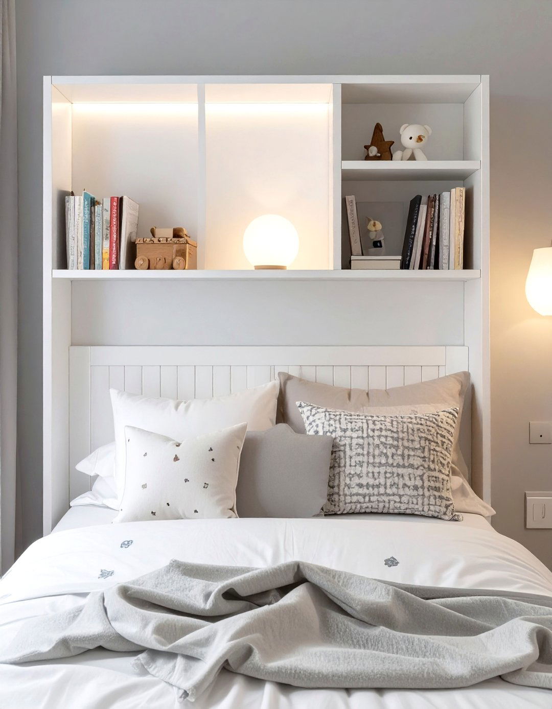 Storage Headboard for Toddler Bed - 30 nursery storage ideas
