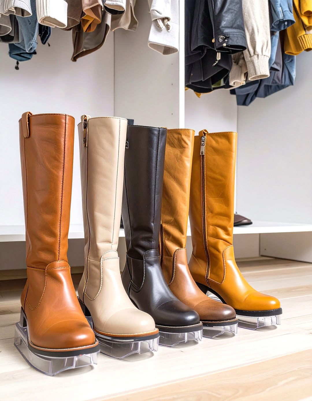 Store Boots with Boot Shapers - 30 small closet storage ideas
