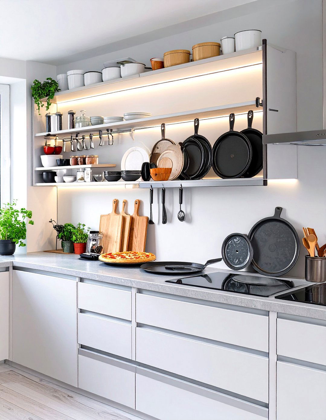 Storing Bakeware on its Side - 30 small kitchen organization ideas