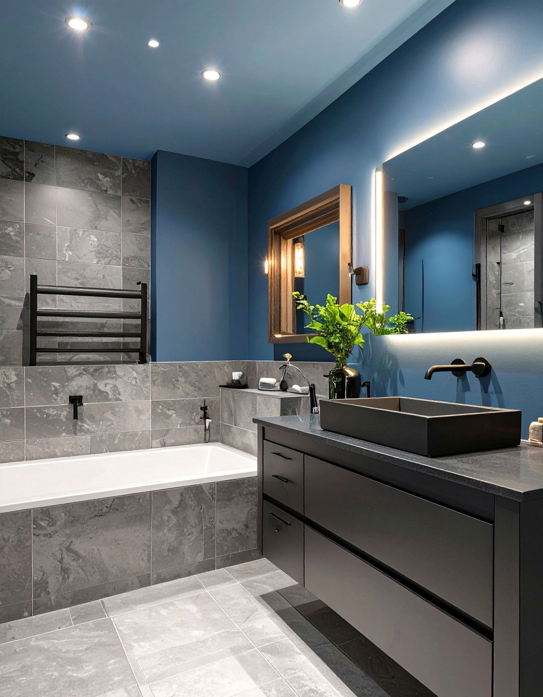 Stormy Blue Gray Bathroom - 30 blue bathroom ideas