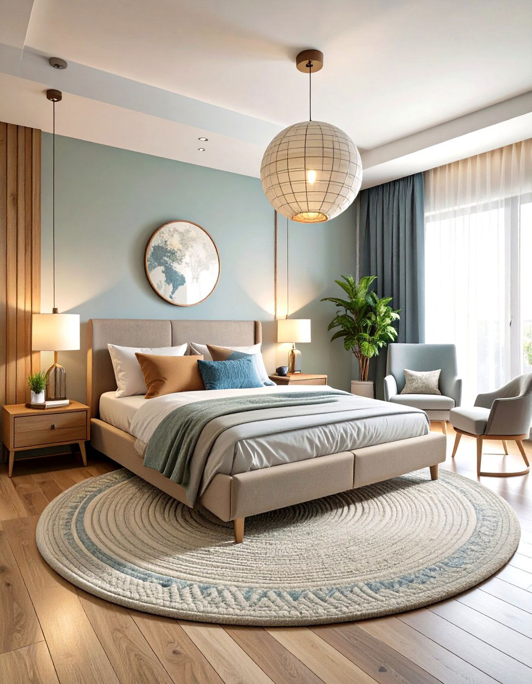 Straight Lines and Curved Forms Bedroom - 30 opposition in interior design ideas
