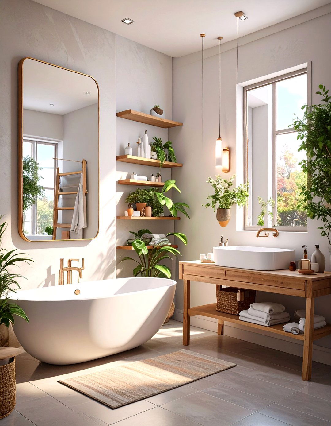 Strategic Large Mirror Placement - 30 small bathroom makeover ideas