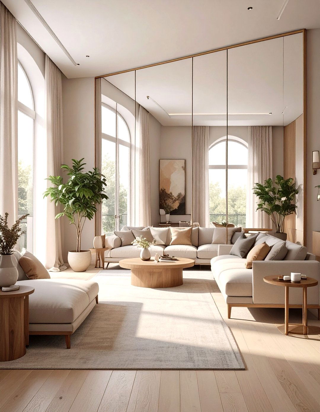 Strategic Mirror Placement - 30 narrow living room ideas