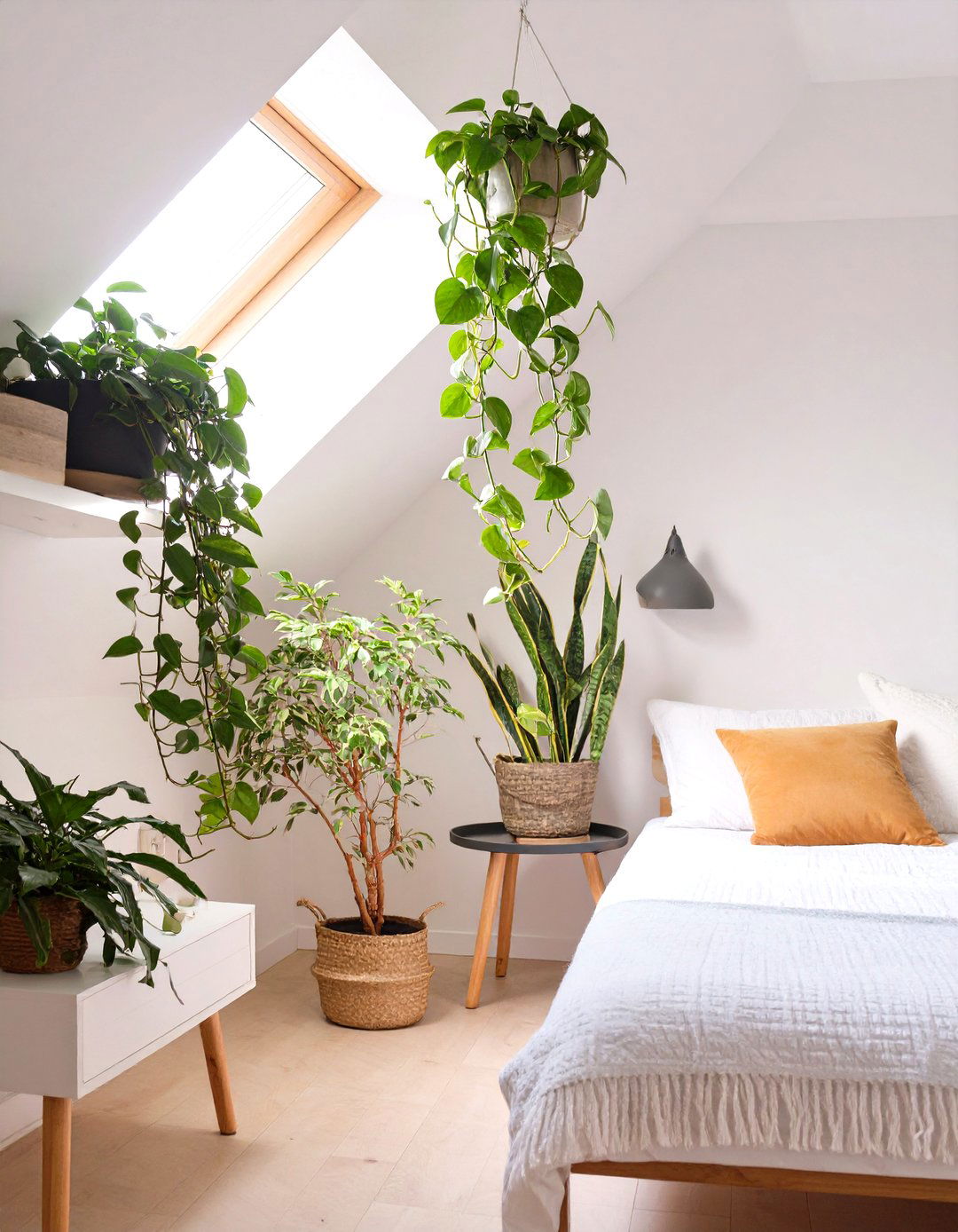 Strategic Placement of Houseplants - 30 slanted ceiling low ceiling attic bedroom ideas