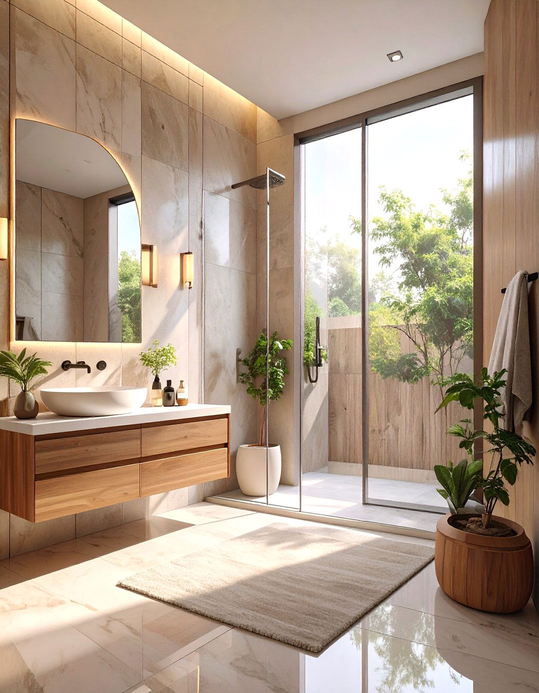 Strategic Use of Mirrors - 30 small modern bathroom ideas