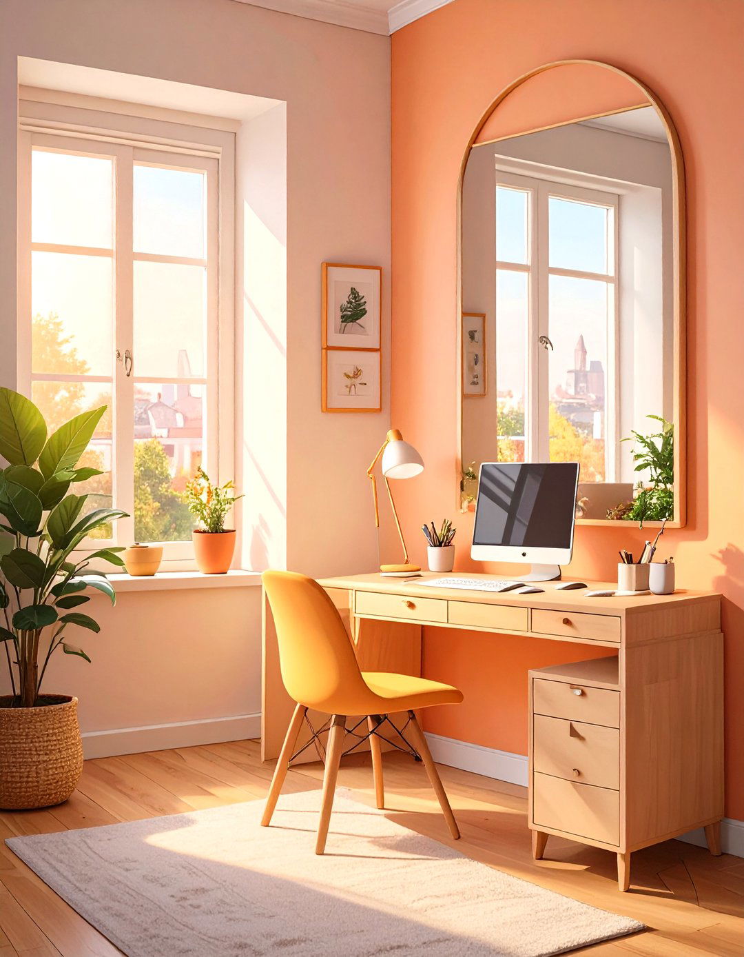 Strategic Use of Mirrors - 30 small office interior design ideas