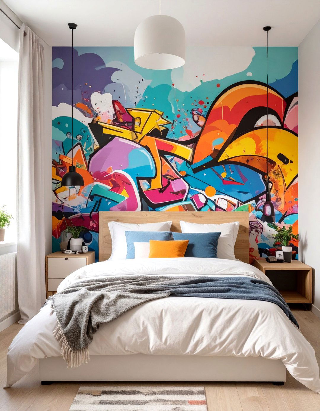 Street Art Inspired Teenage Boys Room with Graffiti Wall - 30 teenage boys room ideas