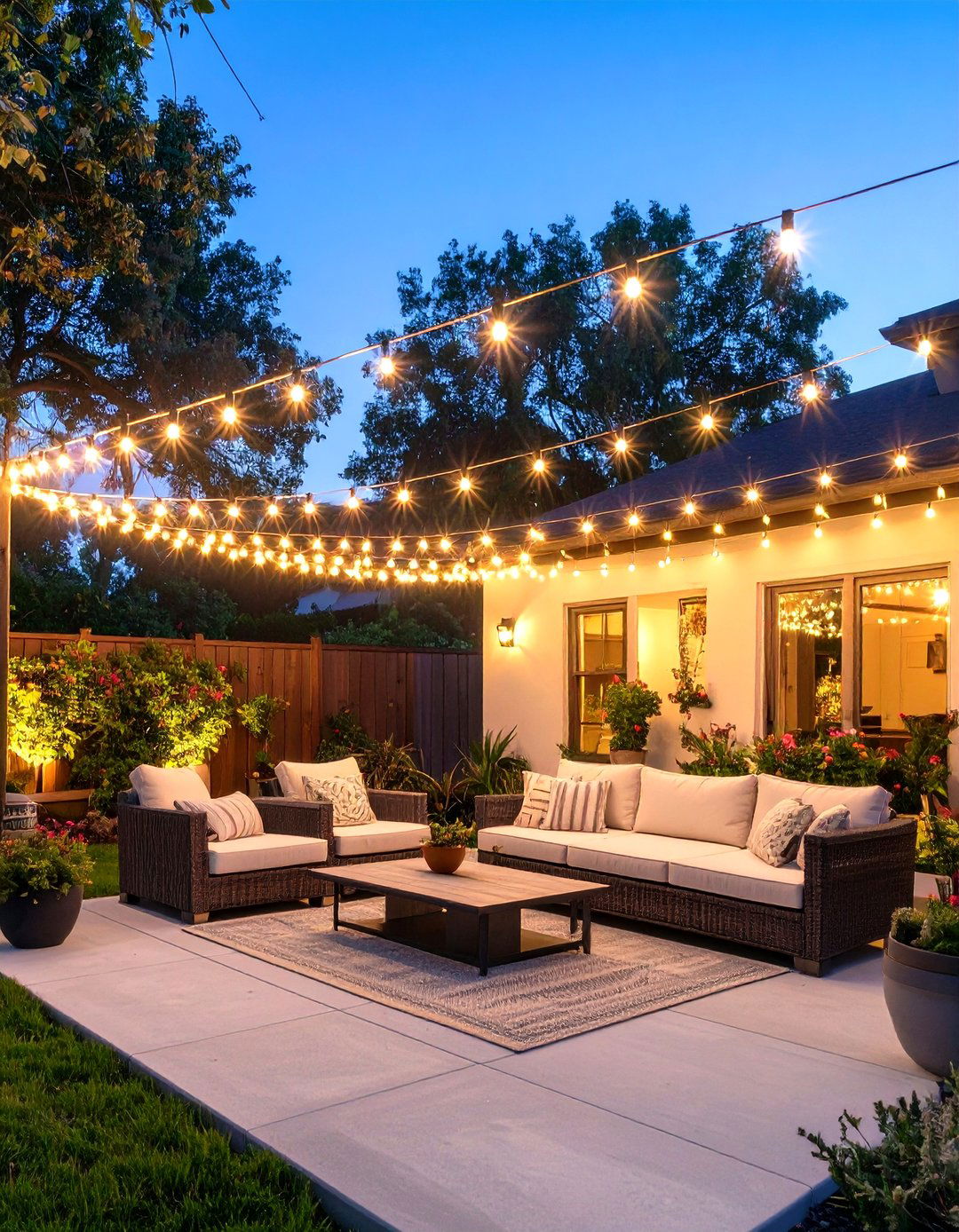String Lights for Magical Ambiance - 30 outdoor patio decor ideas