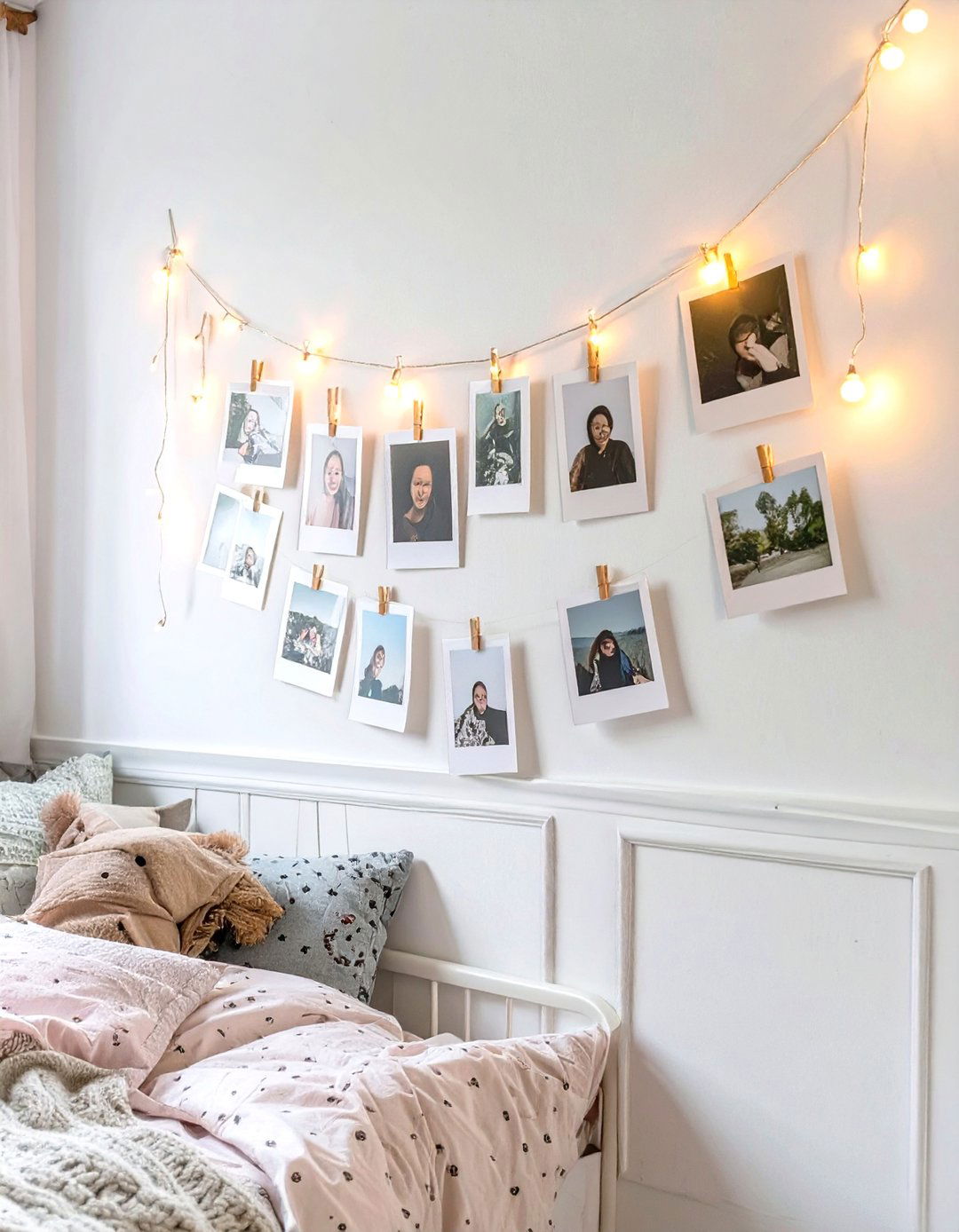 String Lights with Photo Clips - 30 tween girl room ideas