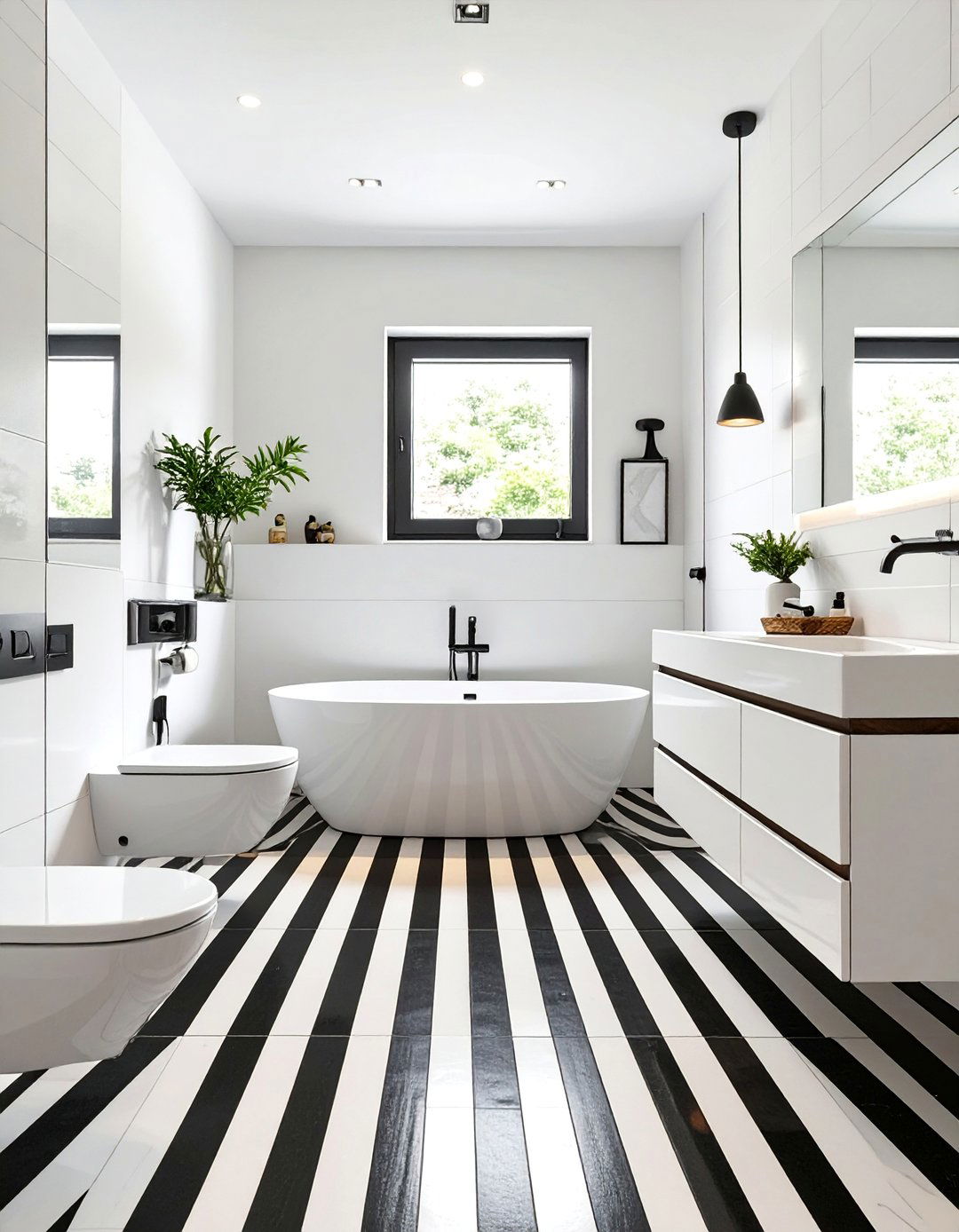 Striped Bathroom Tile Floor - 30 bathroom tile floor ideas