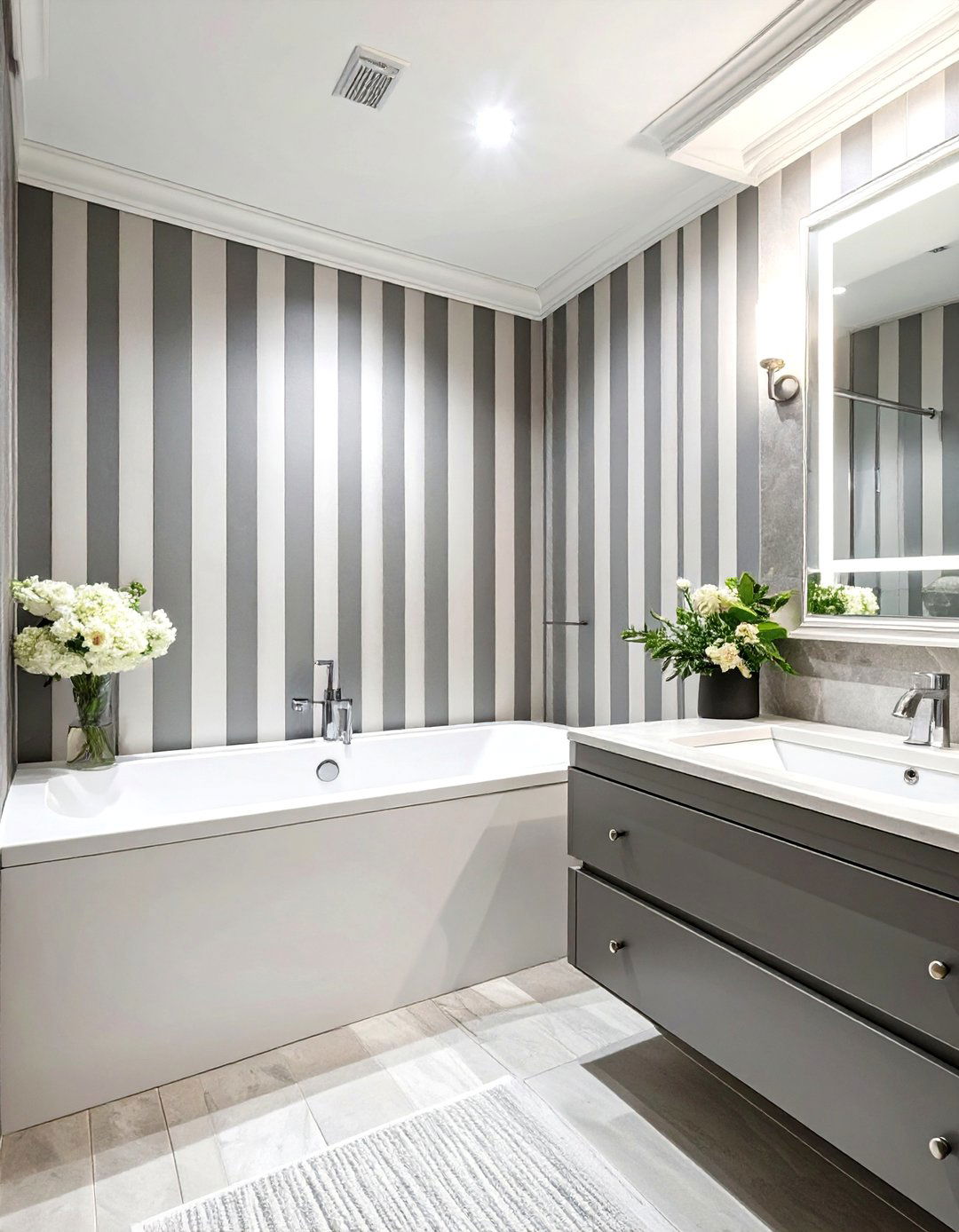 Striped Bathroom Wall Painting - 30 bathroom painting ideas photos