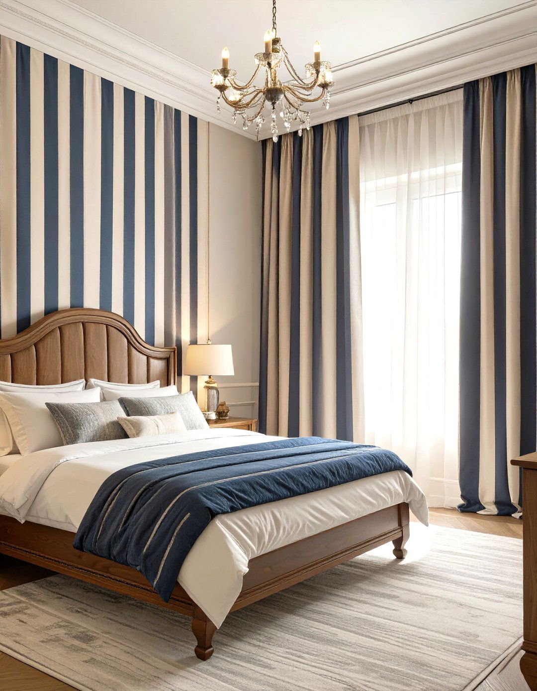 Striped Curtains for a Classic Bedroom Feel - 30 curtains for bedroom ideas