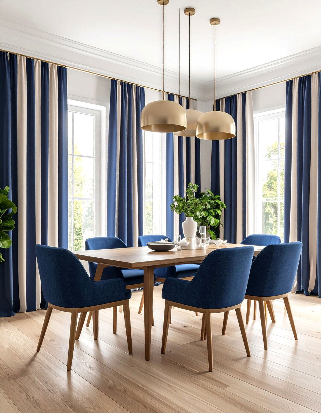 Striped Dining Room Curtains - 30 dining room curtains ideas