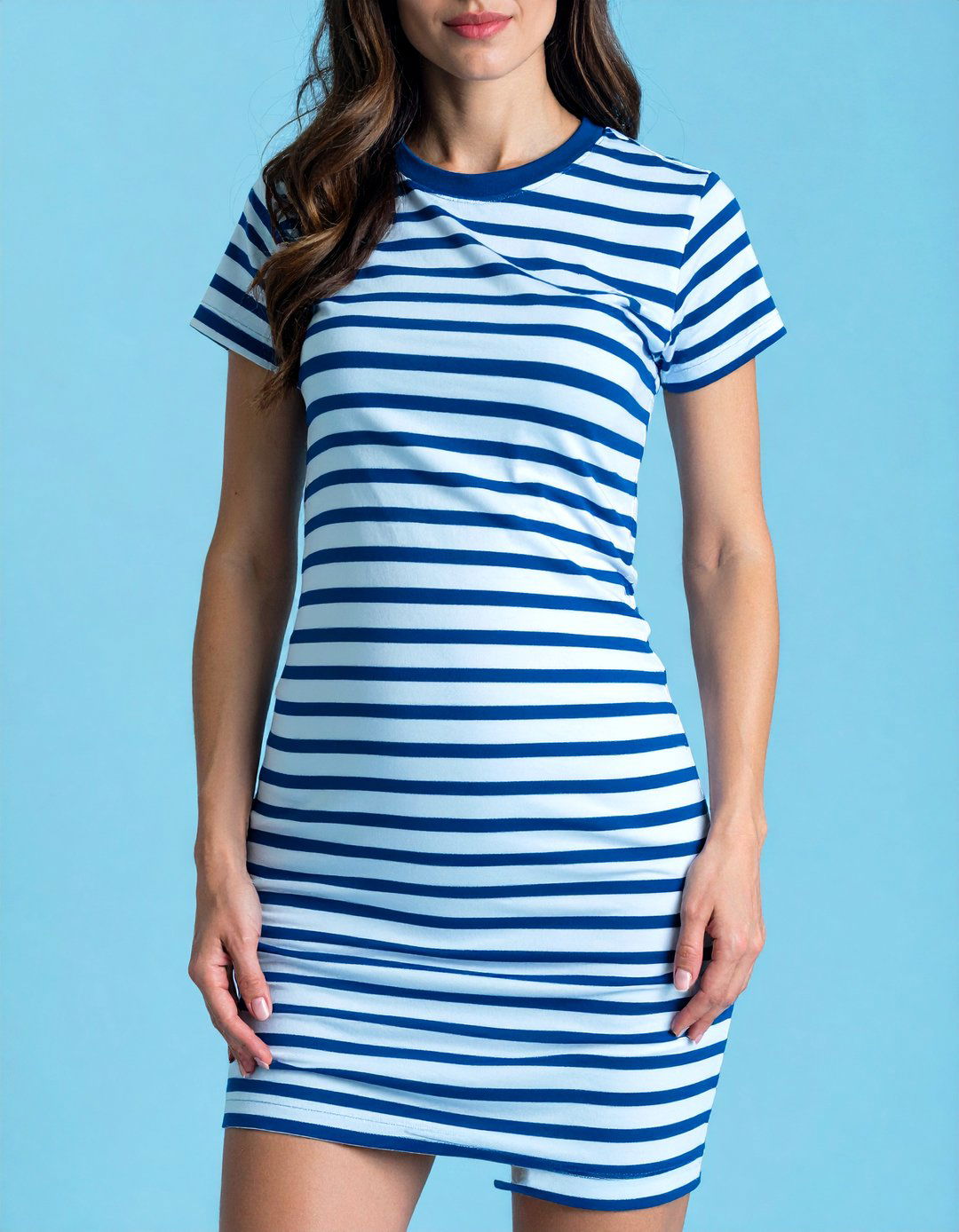 Striped Jersey Dress - 30 baby shower outfit ideas