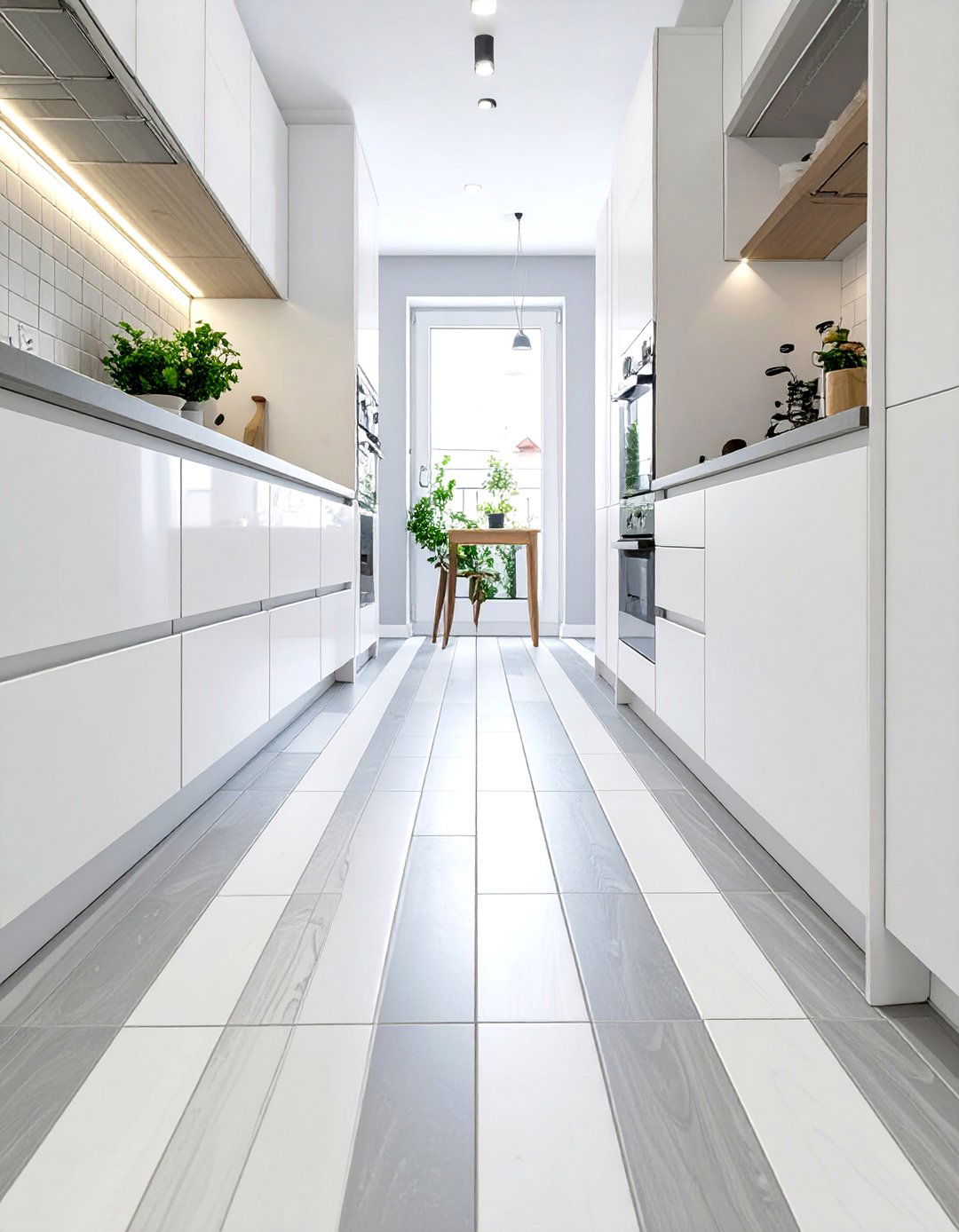 Striped Kitchen Floor Tile Layout - 30 small kitchen floor tile ideas