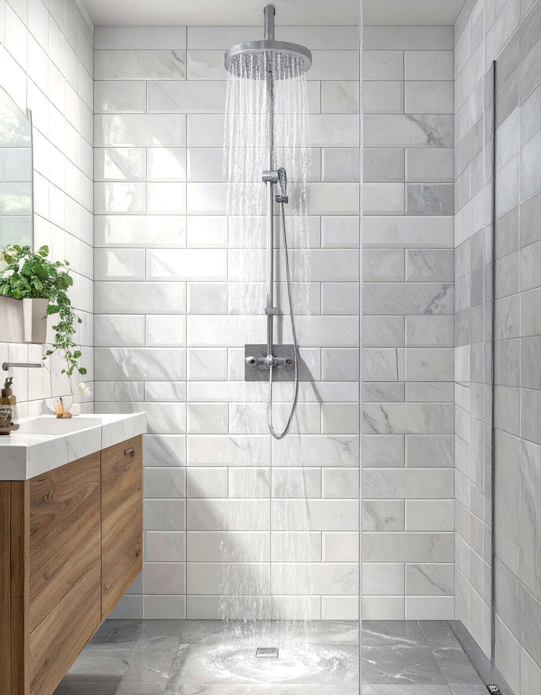 Striped Pattern Shower Tiles - 30 shower bathroom tile ideas
