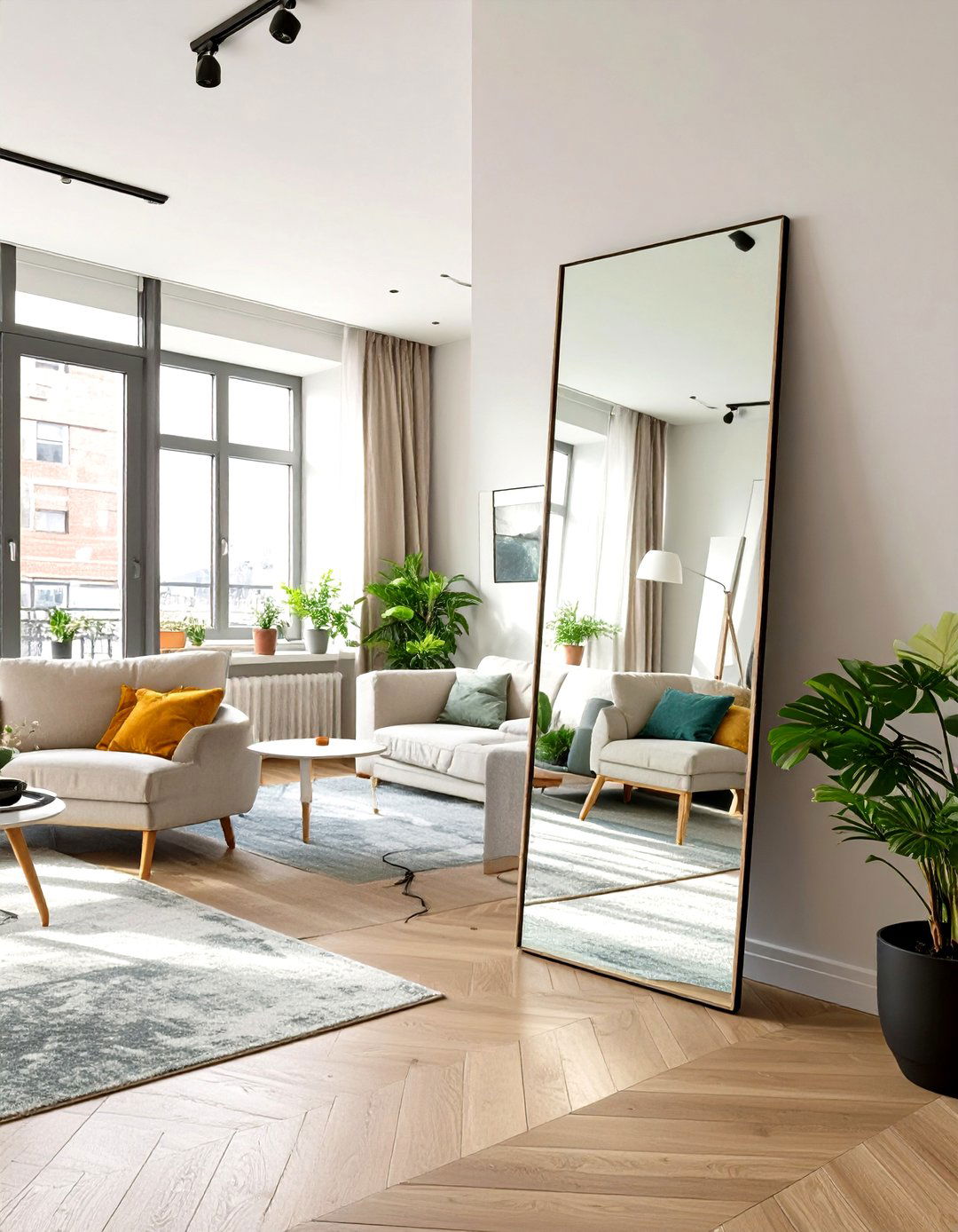 Studio Apartment with Strategic Mirror Placement - 30 studio apartment interior design ideas