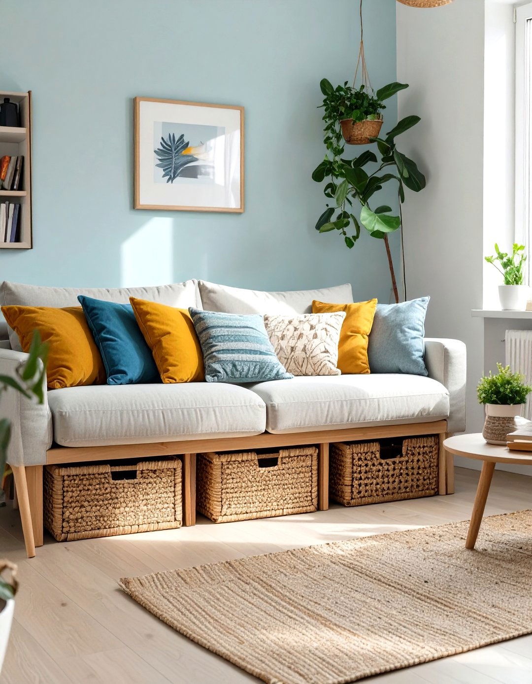 Studio Apartment with Under Sofa Storage - 30 studio apartment interior design ideas