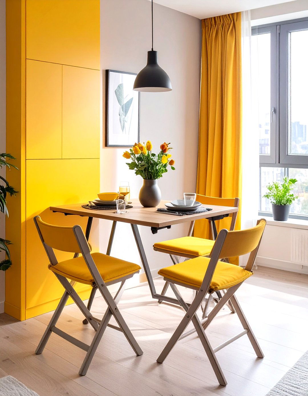 Studio Apartment with a Fold Down Dining Table - 30 studio apartment interior design ideas
