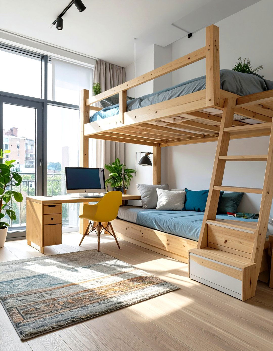 Studio Apartment with a Loft Bed - 30 studio apartment interior design ideas