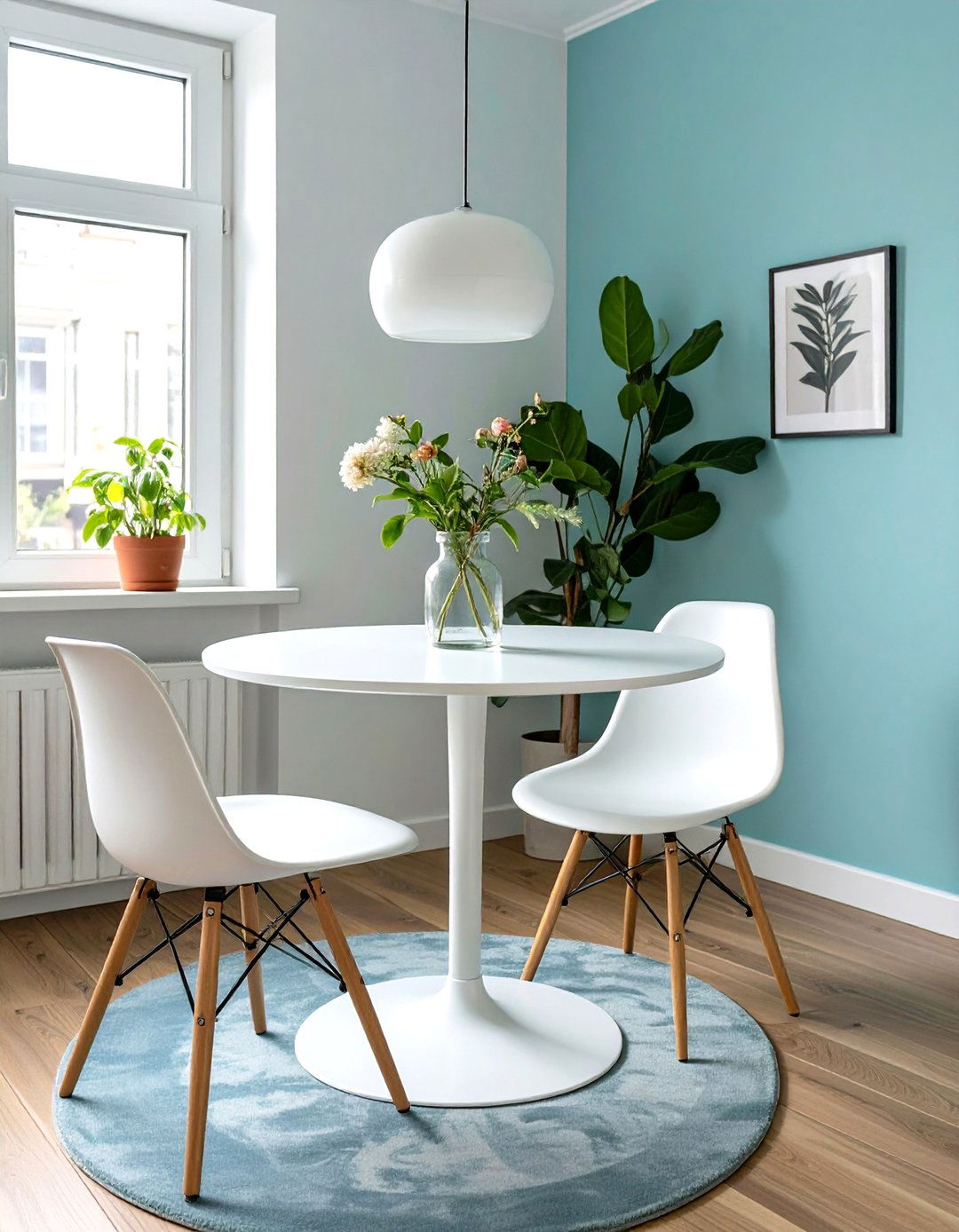 Studio Apartment with a Round Dining Table - 30 studio apartment interior design ideas