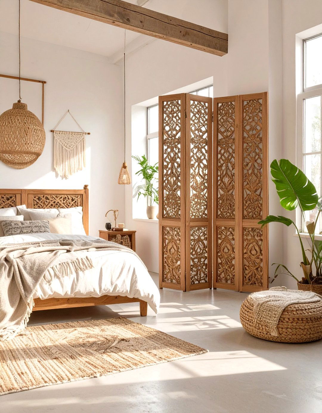 Studio Bedroom Using a Room Divider Screen - 30 studio bedroom ideas