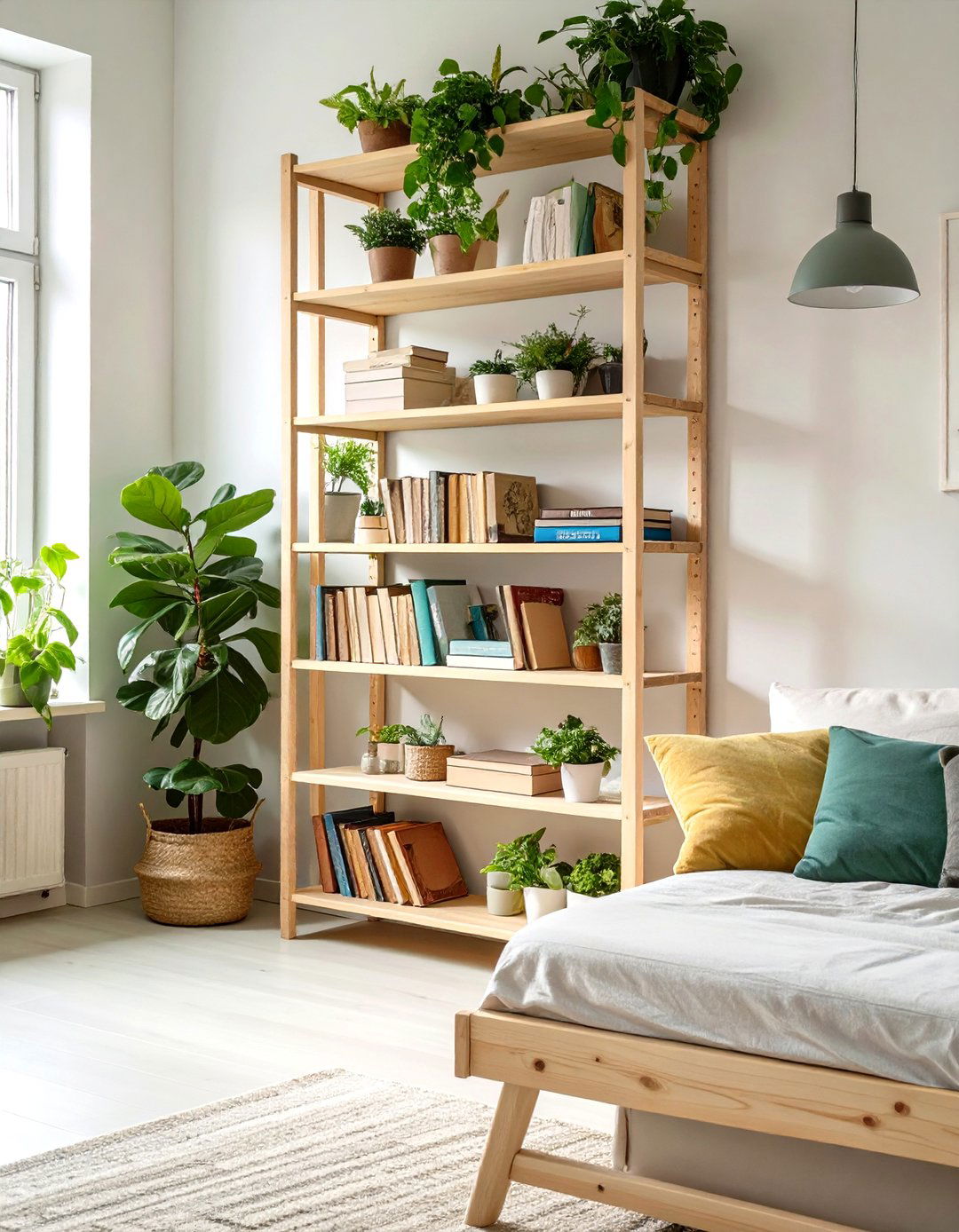 Studio Interior Design with Open Shelving Room Dividers - 30 studio interior design ideas