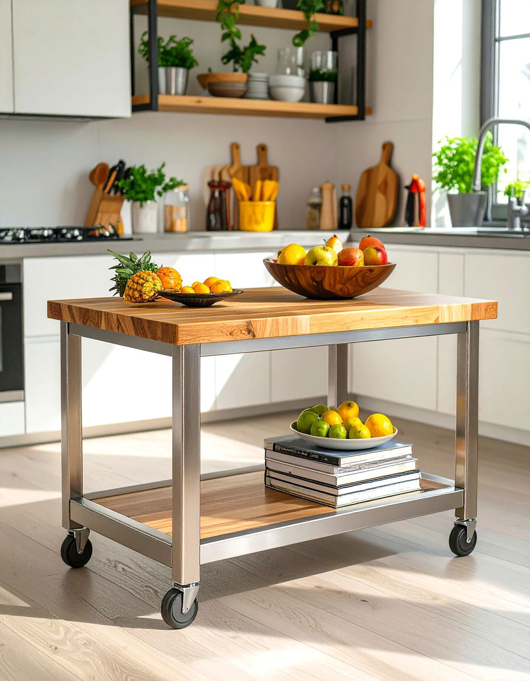 Studio Interior design with a Portable Kitchen Cart - 30 studio interior design ideas