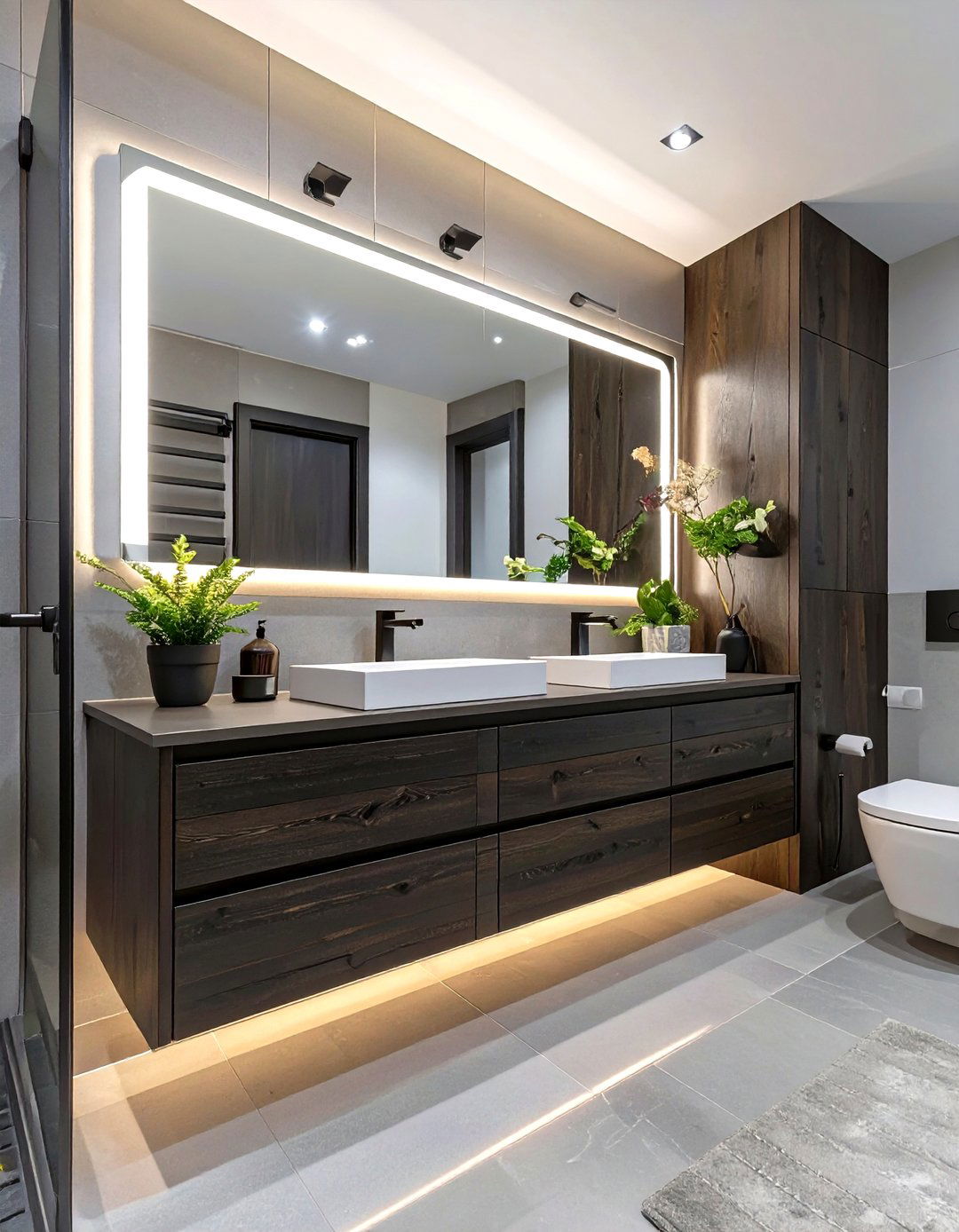 Studio Vanity with Integrated Lighting - 30 studio design collection vanity ideas